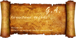 Greschner Anikó névjegykártya